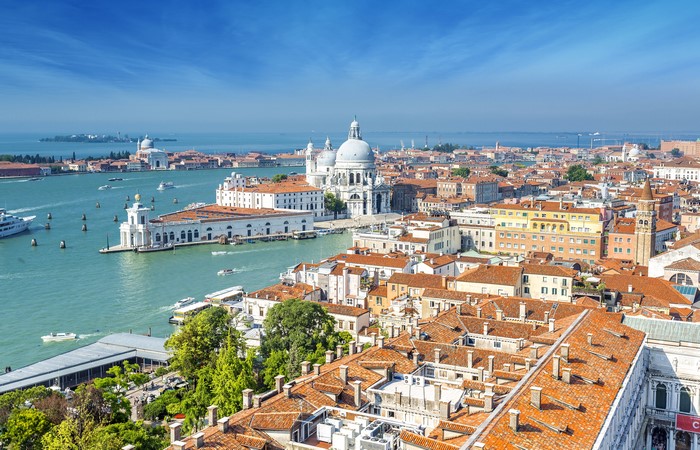 Venice, Italy: Panoramic View of Grand Canal and Basilica di Santa Maria della Salute
