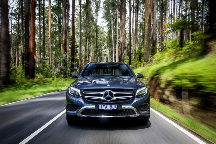 Mercedes-Benz GLC-Class X253 driving through a forest
