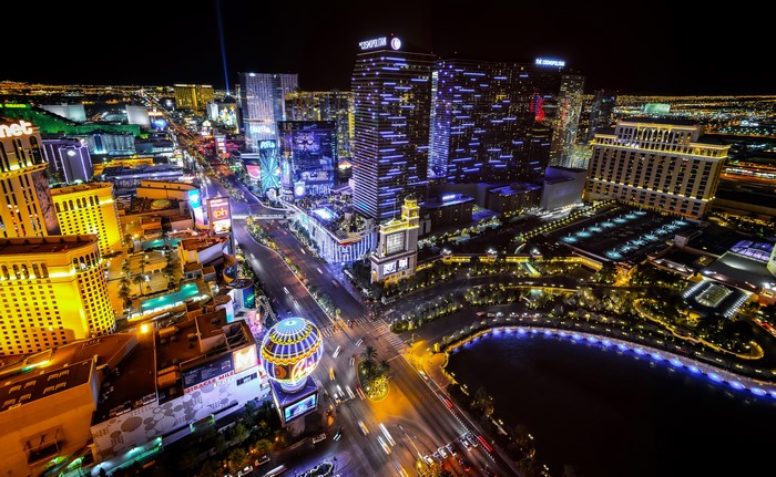 Las Vegas Strip at Night from Above