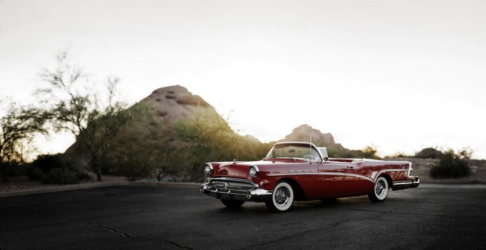 Red 1957 Buick Convertible Cabriolet