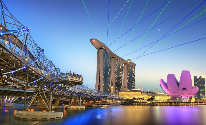 Marina Bay Sands, Singapore at Dusk