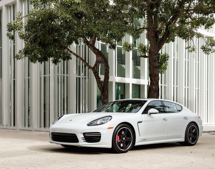 White 2014 Porsche Panamera GTS parked outdoors