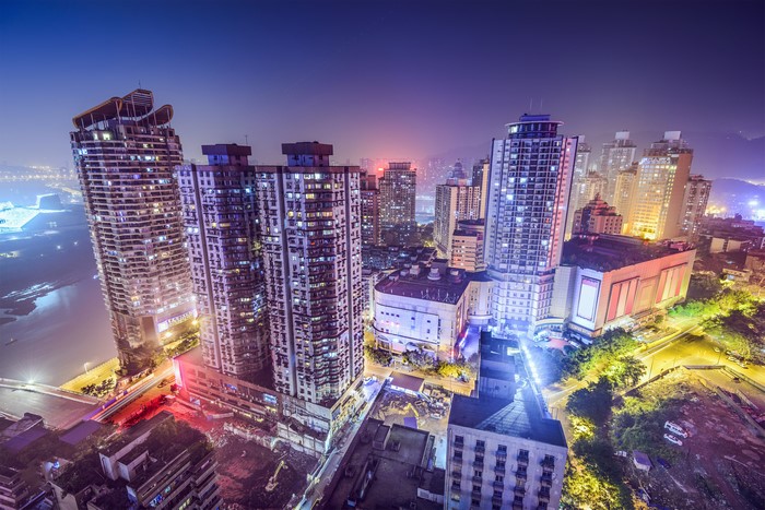 Chongqing Cityscape at Night, China