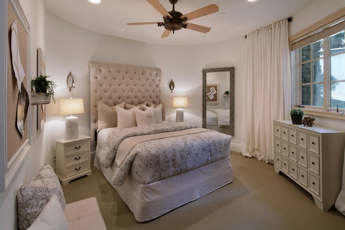 Bedroom Interior Design with Bed and Lamps