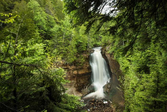 4K Miners Falls in Pictured Rocks National Lakeshore USA