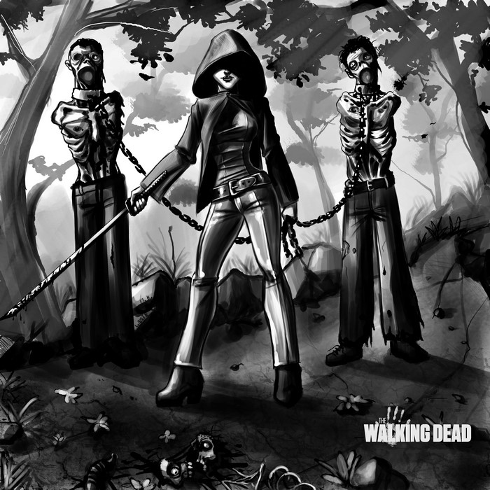 The Walking Dead: Woman with two zombies