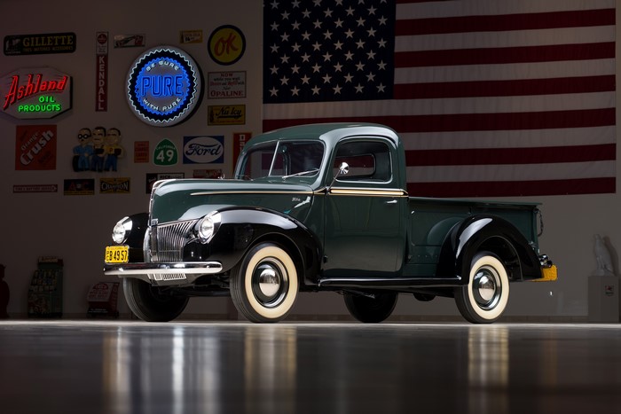 1940 Ford V8 Pickup Truck with American Flag