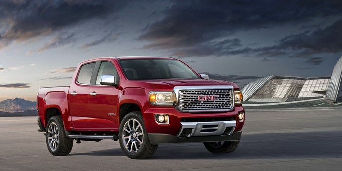 Red GMC Canyon Crew Cab Denali Truck