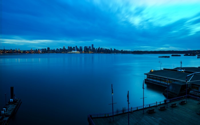 Vancouver Skyline and Waterfront at Dusk