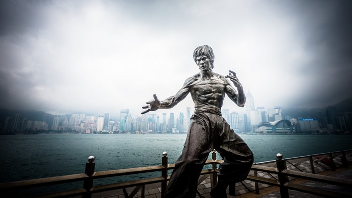 Bruce Lee statue in Hong Kong