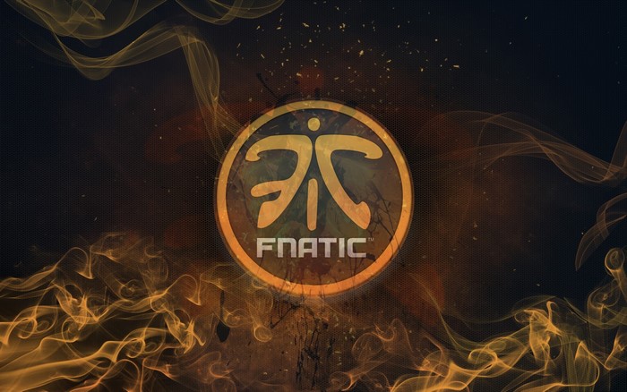 Fnatic logo with fire and smoke effects
