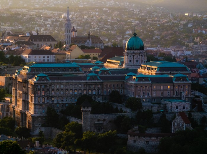 Buda Castle in Budapest, Hungary at sunset