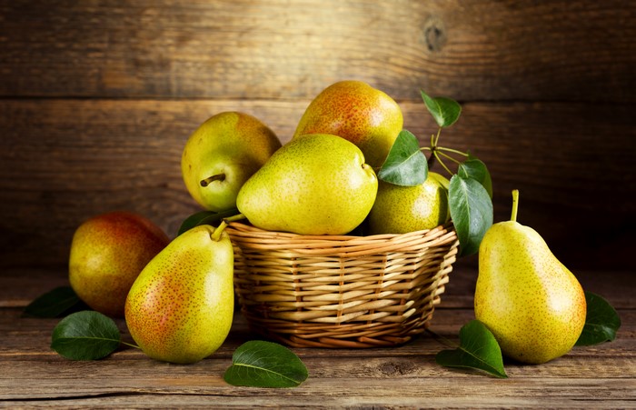 Pears in a Wicker Basket