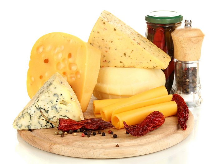 Assortment of Cheeses with Peppers and Spices