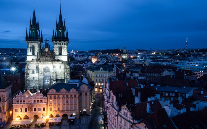 Prague Old Town Square at night