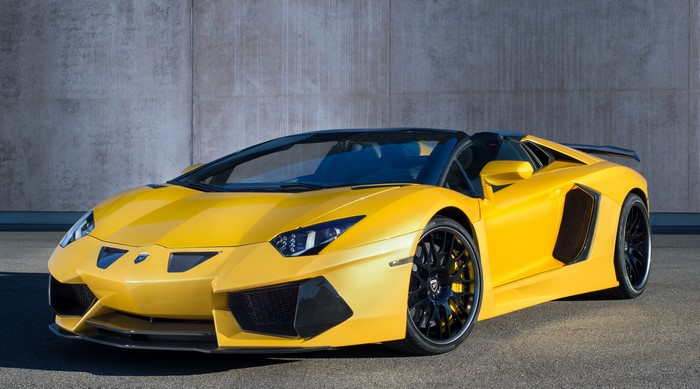 Yellow Lamborghini Aventador LP700-4 Convertible