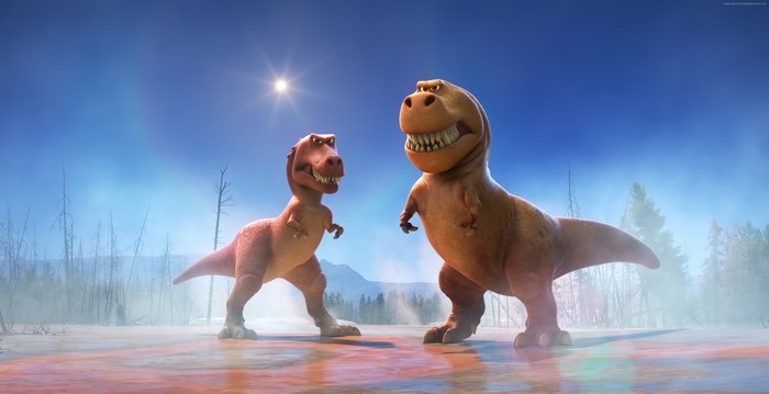 Two dinosaurs from The Good Dinosaur