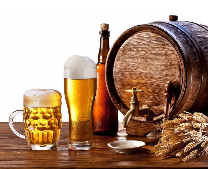 Beer Mug, Glass, Bottle, and Barrel