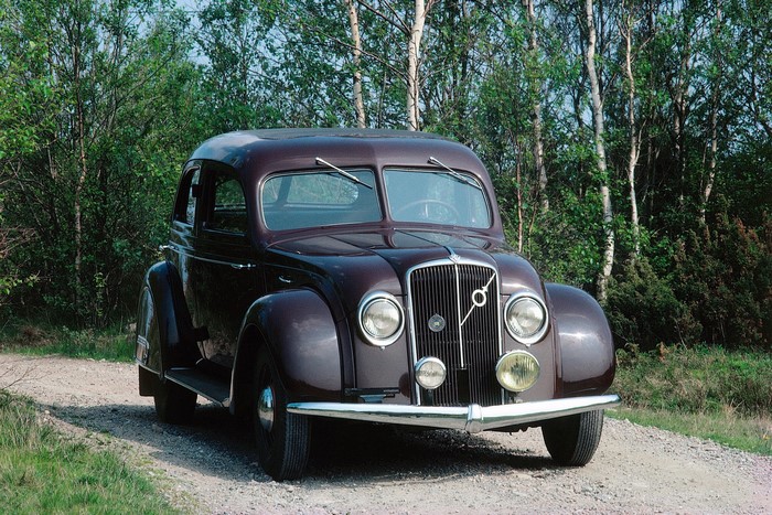 1935-38 Volvo PV36 parked on a dirt road
