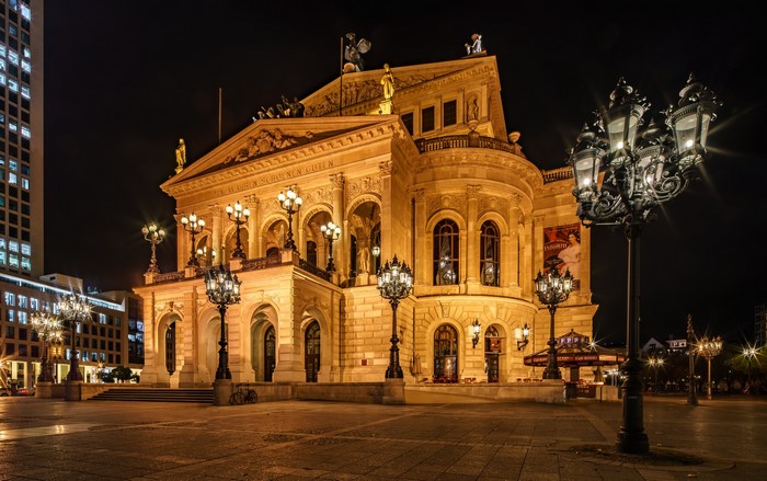 Old Opera House in Frankfurt at Night