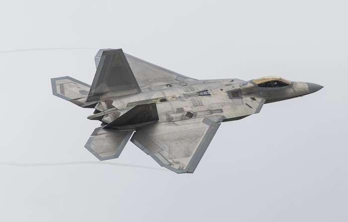 Lockheed F-22A Raptor fighter jet in flight