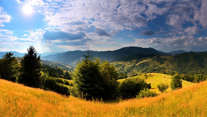 4K Scenic View of Carpathian Mountains in Ukraine