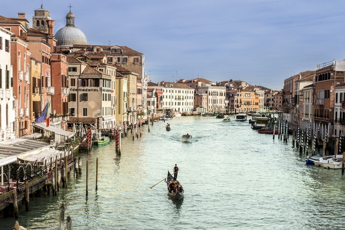 Gondola on the Grand Canal in Venice, Italy