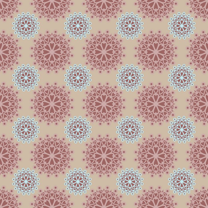 Seamless pattern with mandala-like ornaments