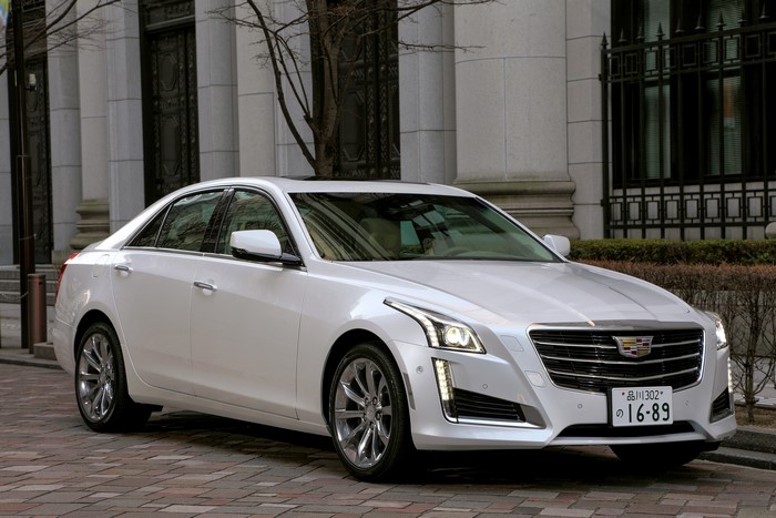 2015 Cadillac CTS sedan parked on a brick street