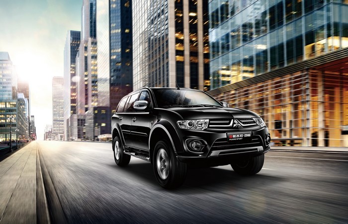 Black Mitsubishi Pajero Sport in Motion