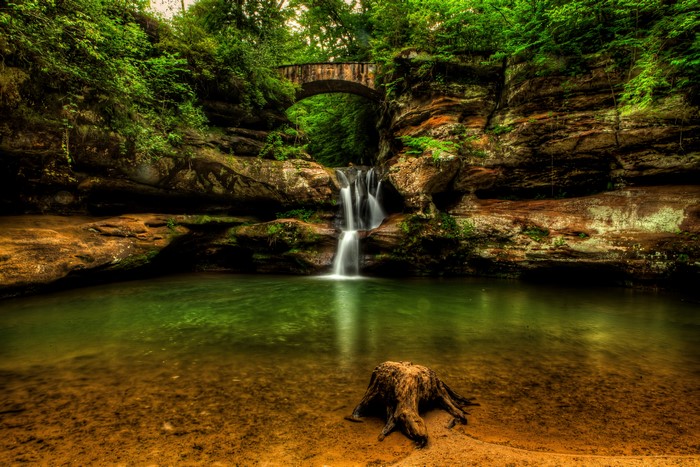 Upper Falls Old Mans Cave Hocking Hills State Park Waterfall