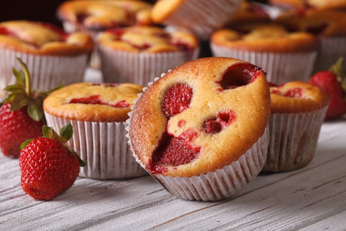Strawberry Muffins with Strawberries