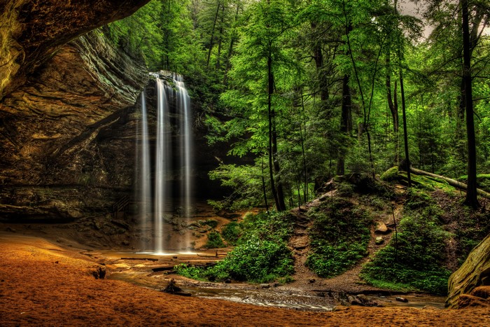4K Waterfall at Ash Cave Ohio Hocking Hills State Park