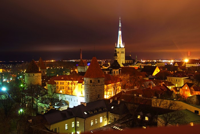 Tallinn Old Town at Night