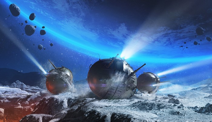 Spherical Tanks on a Planet Surface