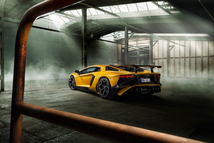 Yellow Lamborghini Aventador LP 750-4 SV Novitec Torado