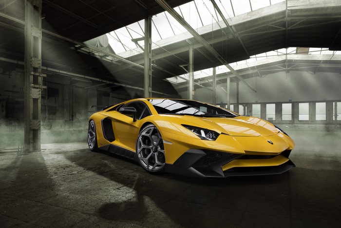 Yellow Lamborghini Aventador LP 750-4 SV Novitec Torado