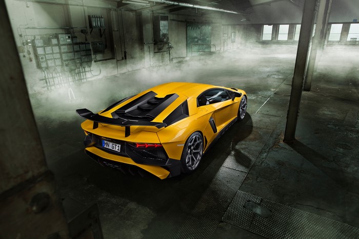 Yellow Lamborghini Aventador LP 750-4 SV Novitec