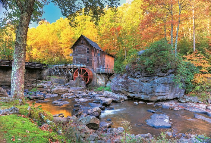 Glade Creek Grist Mill in Babcock State Park, West Virginia during Autumn