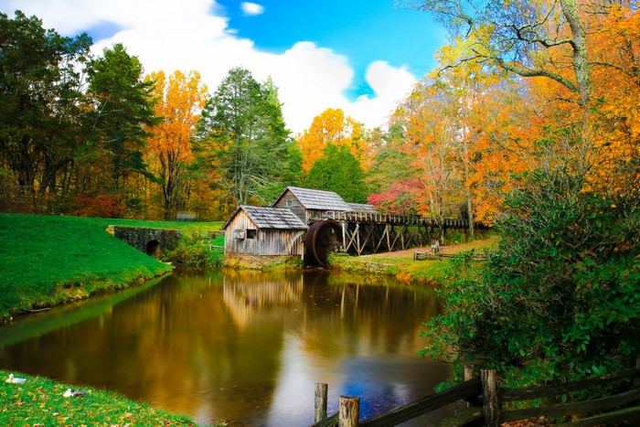Mabry Mill in Virginia during Autumn