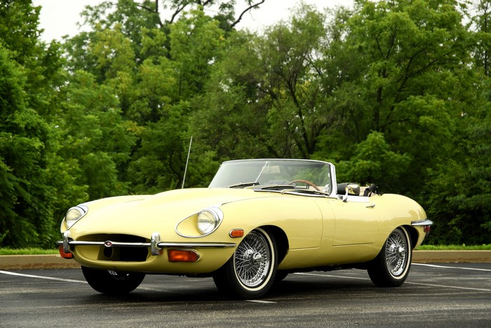 Yellow 1968-71 Jaguar E-Type Series II Convertible