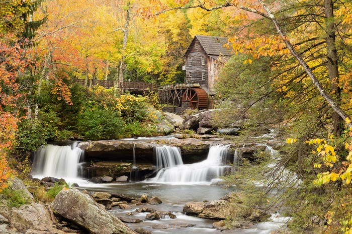Glade Creek Grist Mill in Autumn, Babcock State Park, West Virginia