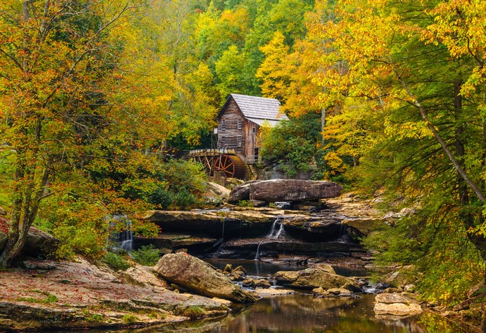 Glade Creek Grist Mill in Autumn, Babcock State Park, West Virginia