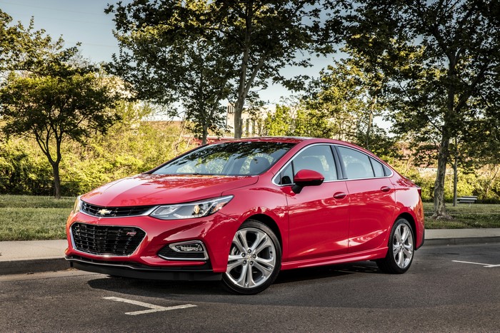 Red 2016 Chevrolet Cruze Premier RS sedan