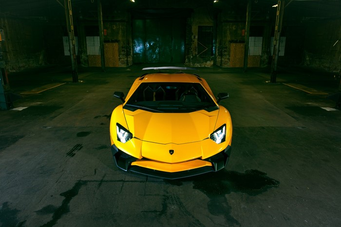 Yellow Lamborghini Aventador LP 750-4 SV Novitec Torado
