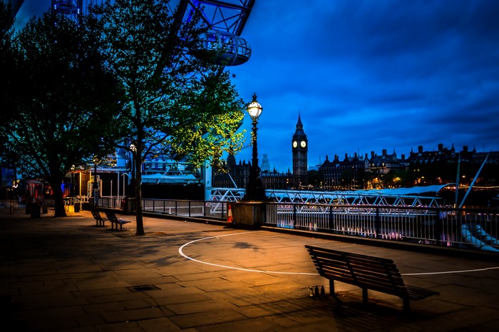 Big Ben and London Eye at night