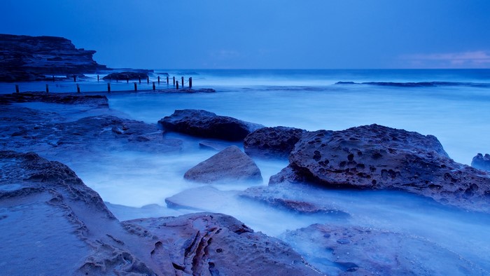 Maroubra Coast Sea Rocks at Dusk
