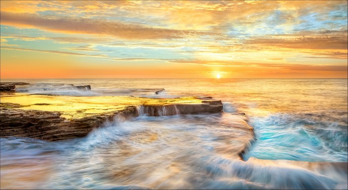Sunset over Maroubra Coast, New South Wales, Australia