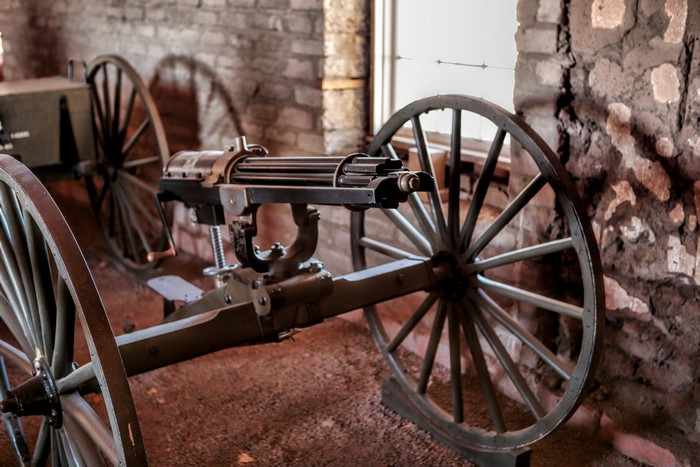 Gatling gun 1876 on a carriage