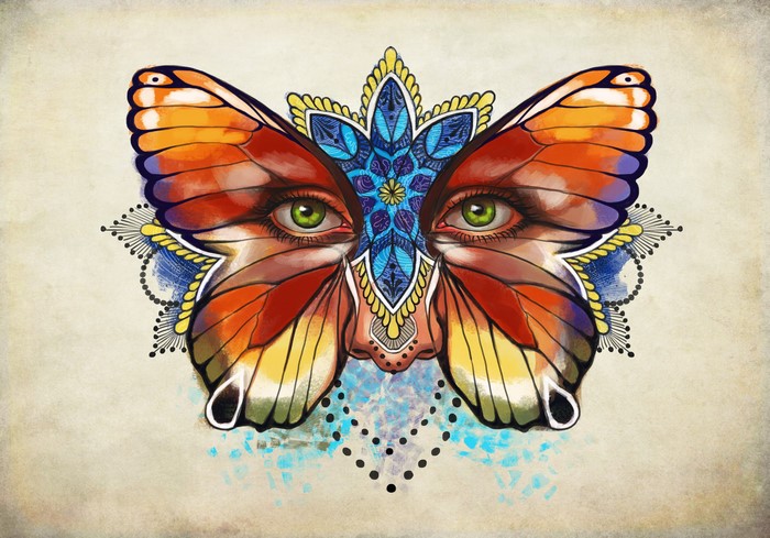 Butterfly Mask with Human Eyes